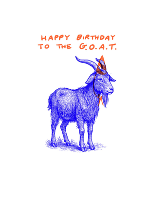 Jolly Awesome To The Goat Line Drawing Birthday Card