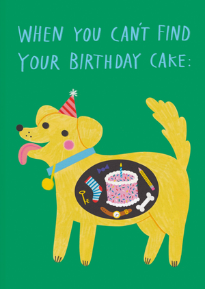 Jolly Awesome Funny Dog X Ray When You Can't Find Your Birthday Cake Card