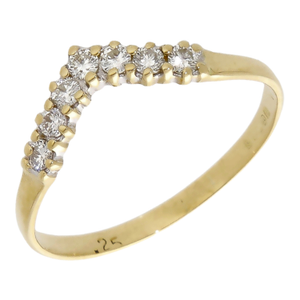 Pre-Owned 18ct Yellow Gold 0.25ct Diamond Half Wishbone Ring