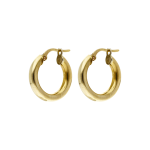 Pre-Owned 9ct Yellow Gold Plain Huggie Style Earrings