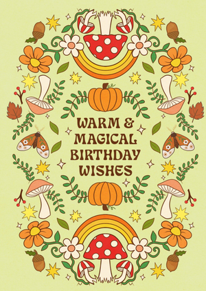 The London Studio Dream Big Warm & Magical Birthday Wishes Hand-Drawn Woodland Pattern Card