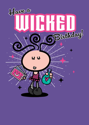 Moonpig Have A Wicked Birthday Cartoon Magical Girl Card