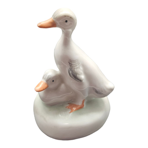 Vintage Aquincum Hungary Vintage Porcelain White Ducks Figurine