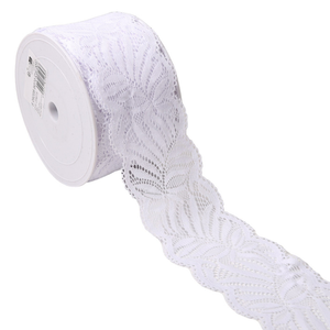 Dentelle élastique fleurs Héloïse - Blanc