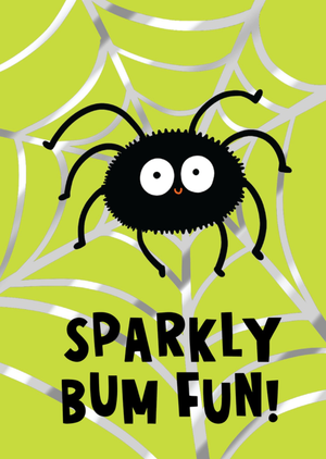 Moonpig Sparkly Bum Fun Cartoon Spider Card