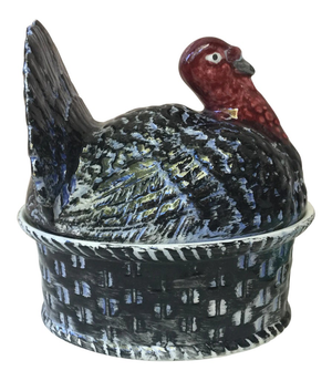 1950s Majolica Turkey Tureen