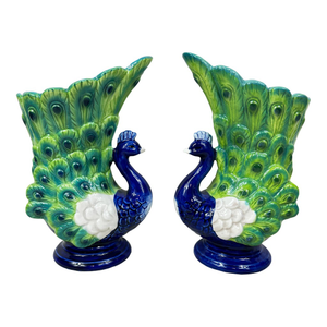 Strutting Peacock Vases