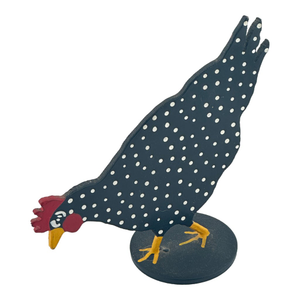 Cast Iron Polka Dot Rooster Figurine