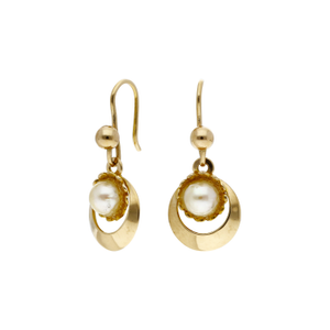 Pre-Owned 9ct Yellow Gold Pearl Drop Earrings