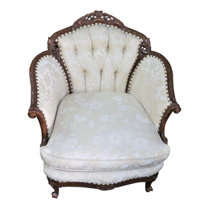 Walnut Carved Bergere