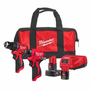 Milwaukee M12 Brushless Twin Pack with 2x Batteries, Charger and Bag 4933500426