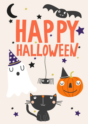 Moonpig Designers Boo Happy Halloween Card