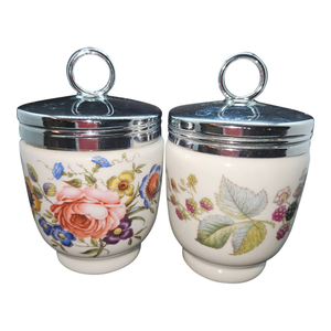 Set of Two, Vintage Royal Worcester Porcelain Egg Coddlers