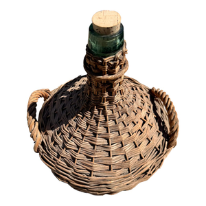 Mid 20th Century French Wicker Demijohn