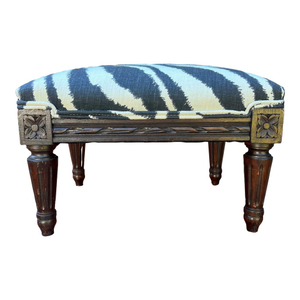 Newly Upholstered Old French Footstool