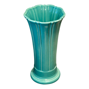 Vintage-Inspired Fiesta Art Deco Turquoise Flower Vase | Medium 36 Oz Fully Vitrified Ceramic Vase | Made in the Usa