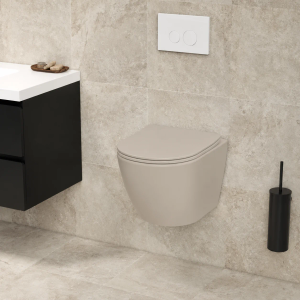 Hangend toilet Pietro tornado flush inclusief softclose zitting taupe 49x37x37cm