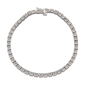 Pre-Owned 9ct White Gold 8" Diamond Tennis Bracelet