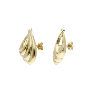 Pre-Owned 9ct Yellow Gold Wave Stud Earrings