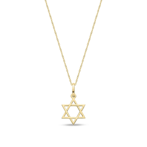 9ct Yellow Gold Classic Star of David Pendant
