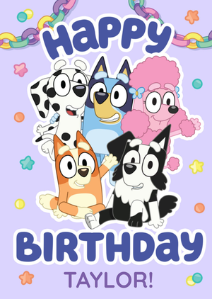 Bbc Bluey And Friends Happy Birthday Cartoon Card